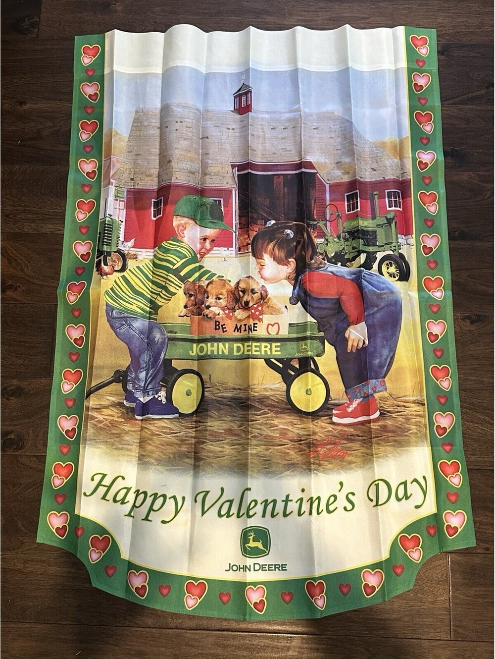 John Deere “HAPPY VALENTINES DAY” 40” X 28” Flag